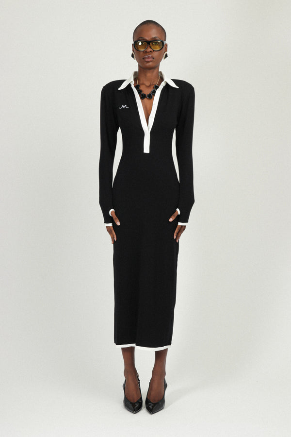 rowen rose Long Sleeves Jersey Polo Dress