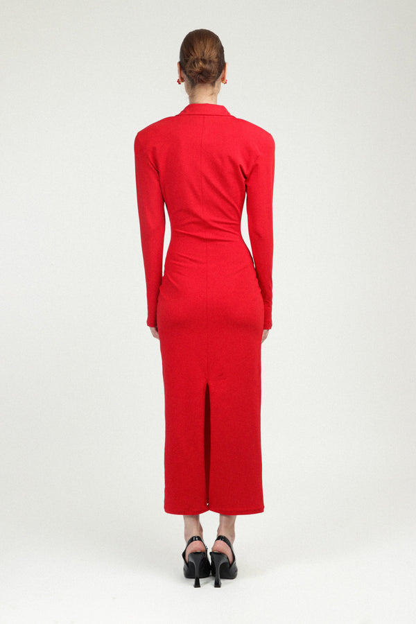 Rowen Rose Long Sleeves Jersey Polo Dress