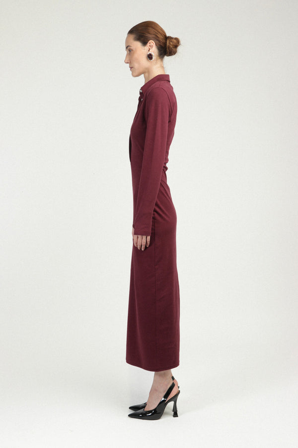 Rowen Rose Long Sleeves Jersey Polo Dress