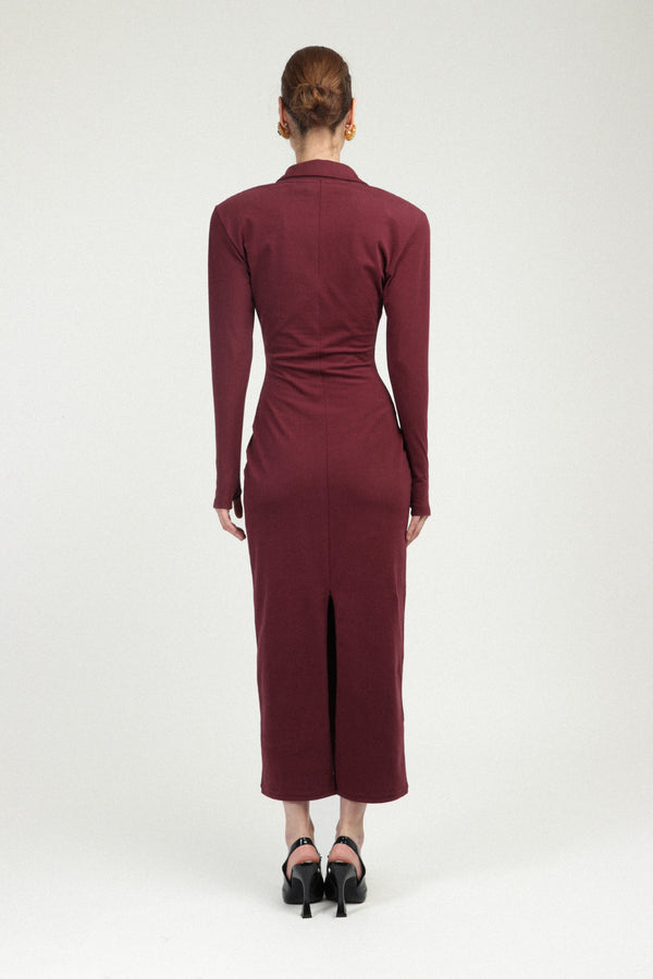 Rowen Rose Long Sleeves Jersey Polo Dress