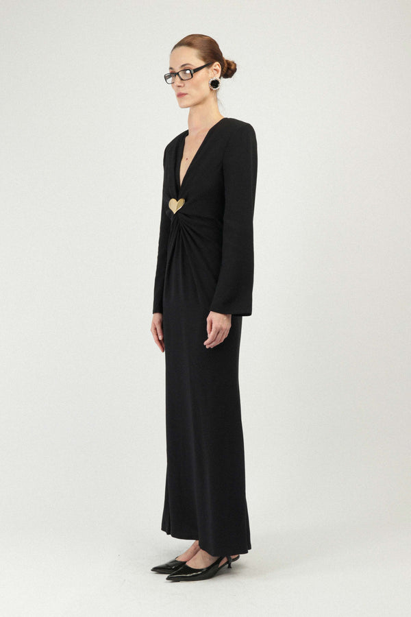 Rowen Rose Maxi Dress With Heart Jewel