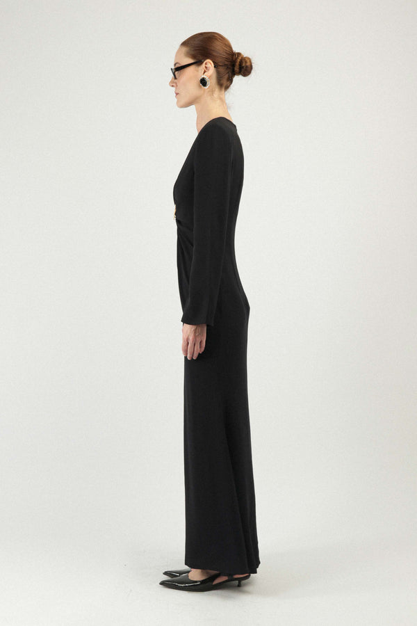 Rowen Rose Maxi Dress With Heart Jewel