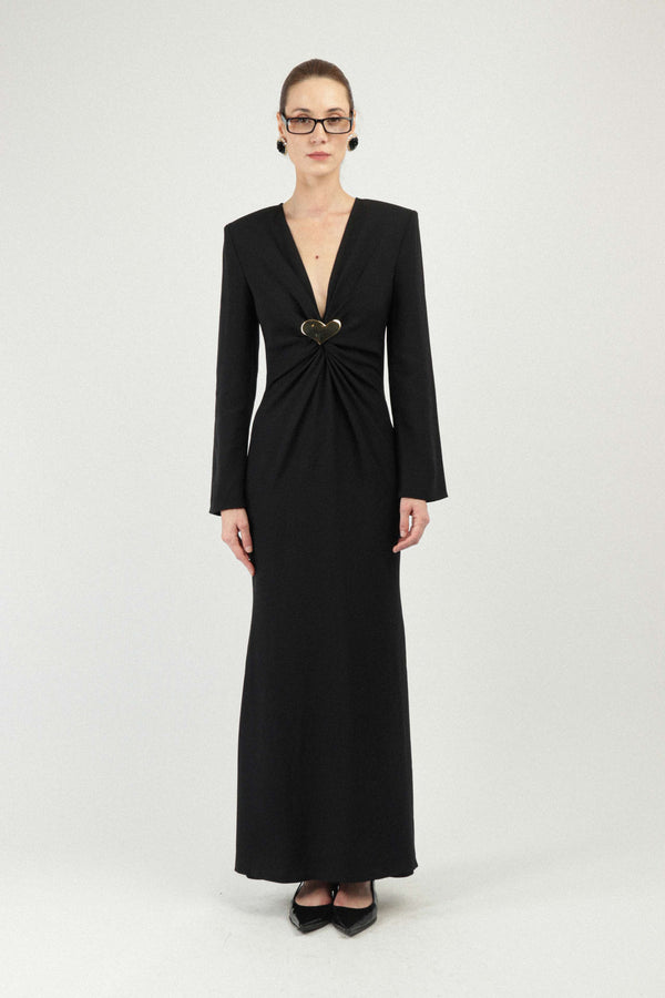 rowen rose Maxi Dress with Heart Jewel