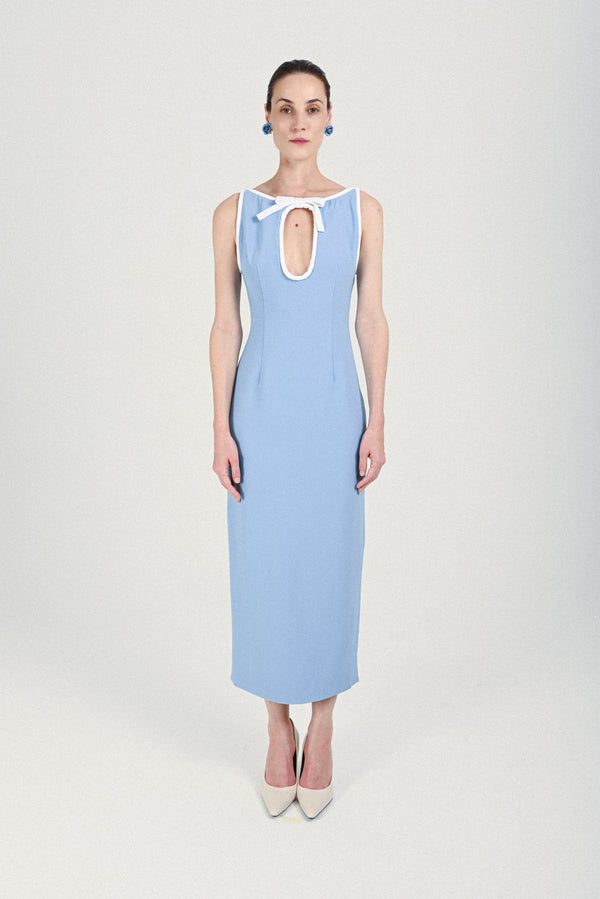 rowen rose Midi Dress with Contrast Hole