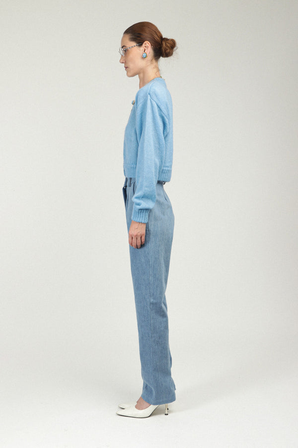 Rowen Rose Mohair Cropped Cardigan