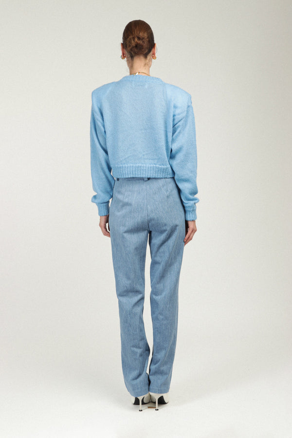 Rowen Rose Mohair Cropped Cardigan