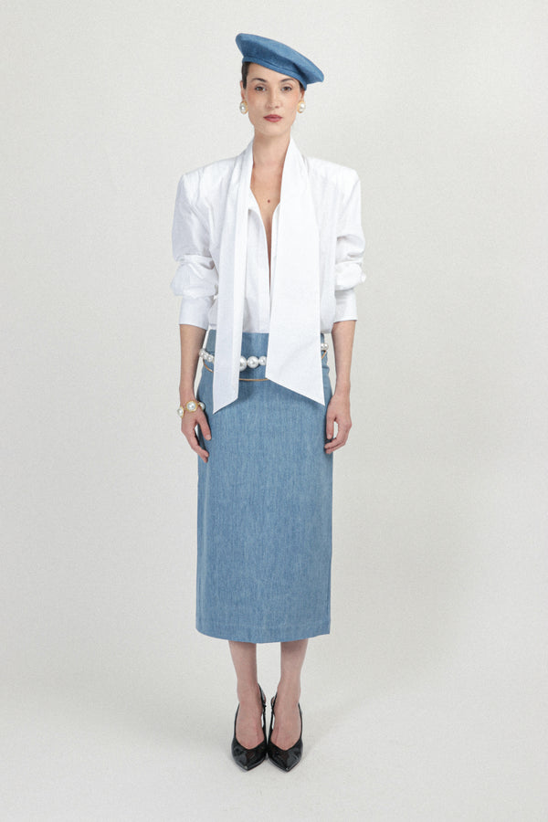 Rowen Rose Oversized Shirt With Scarf