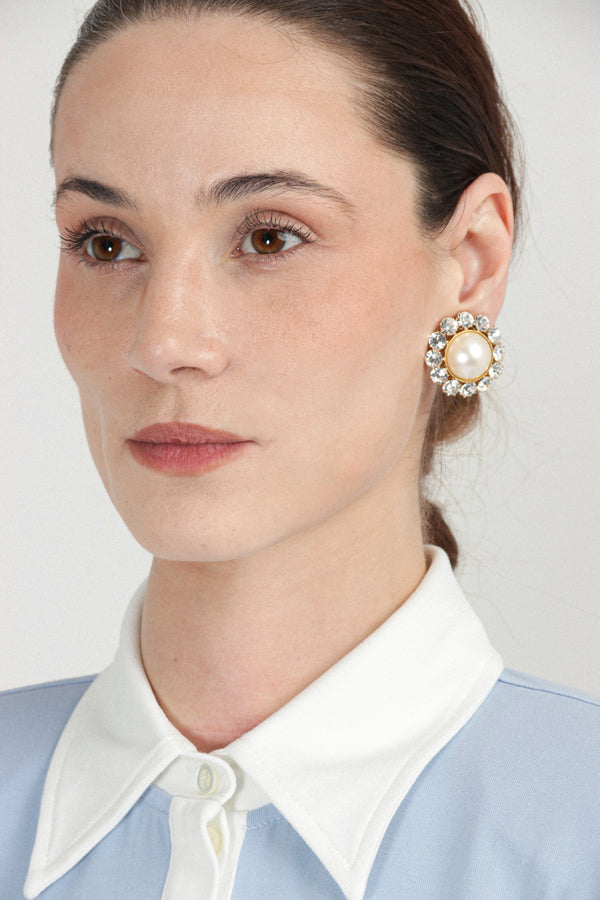 Rowen Rose Pearl & Strass Earrings