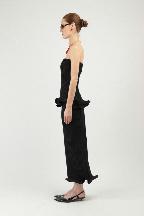 Rowen Rose Pleated Georgette Bustier Top