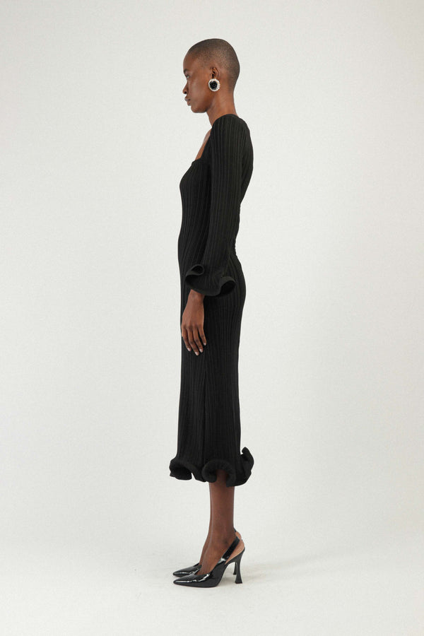 Rowen Rose Pleated Georgette Long Dress