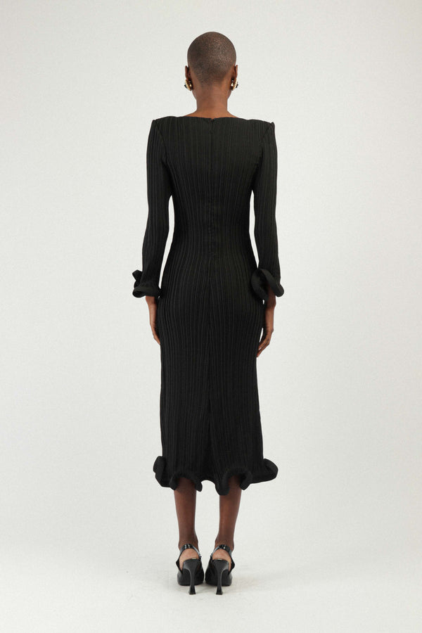 Rowen Rose Pleated Georgette Long Dress