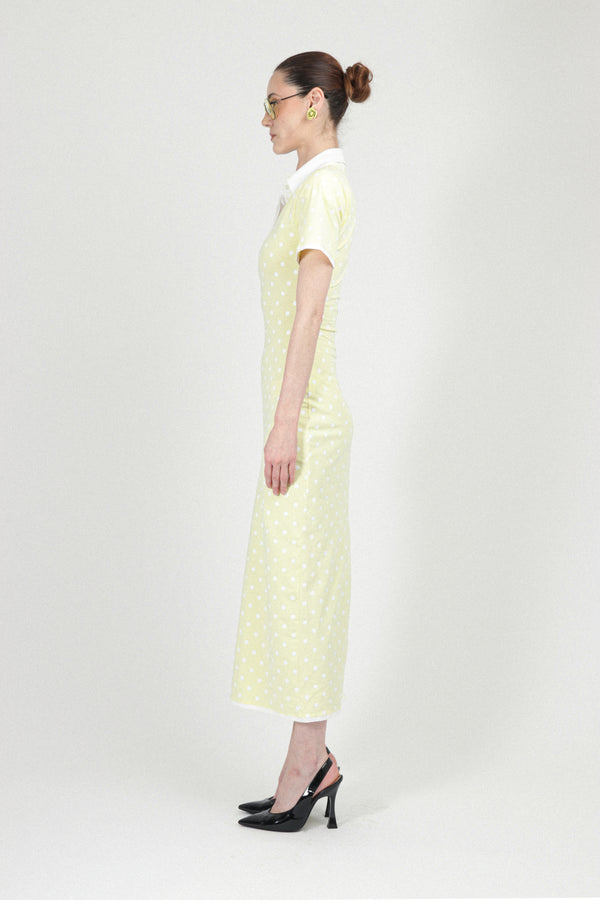 Rowen Rose Polka Dots Jersey Polo Dress