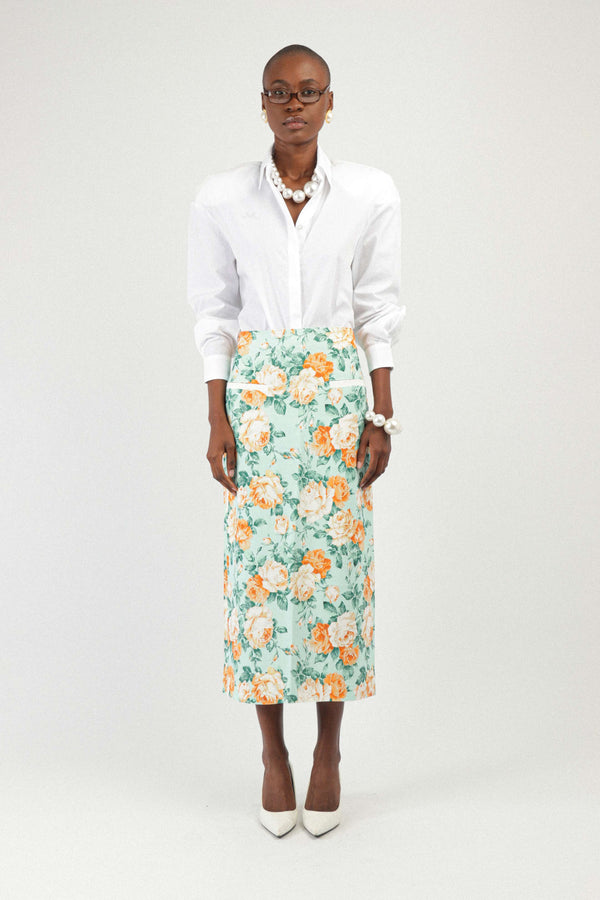 rowen rose Printed Long Skirt with Pockets
