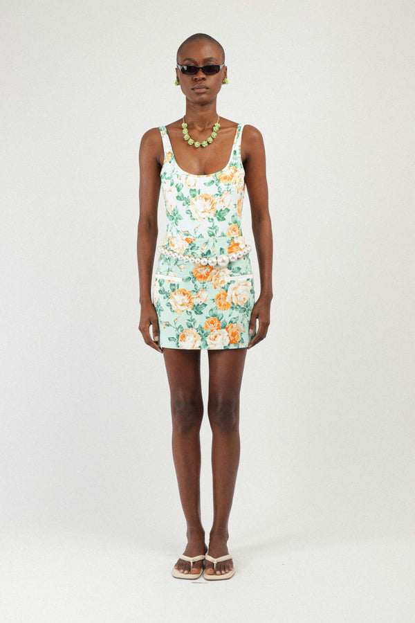 rowen rose Printed Mini Skirt with Pockets