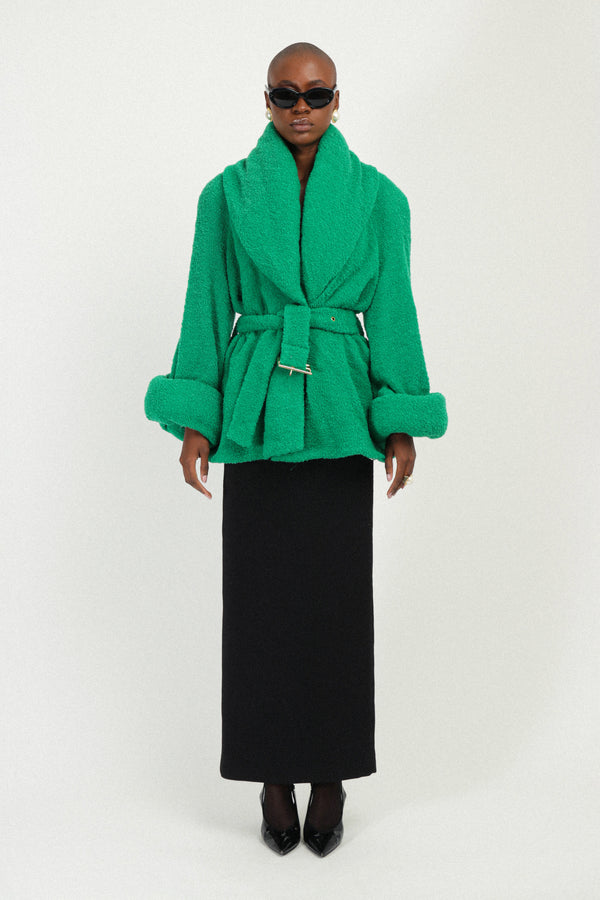 rowen rose Puffed Tweed Short Coat