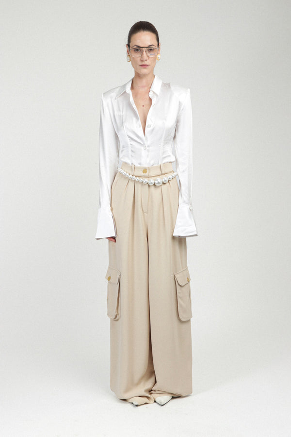 rowen rose Satin Silk Shirt