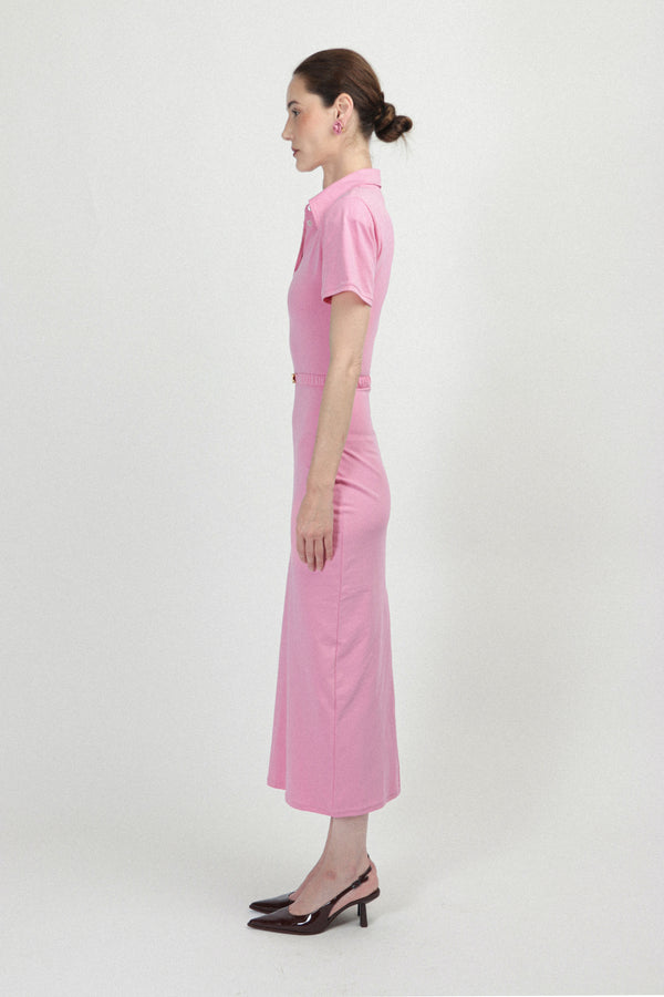 Rowen Rose Short Sleeves Jersey Polo Dress