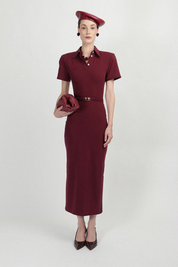 rowen rose Short Sleeves Jersey Polo Dress