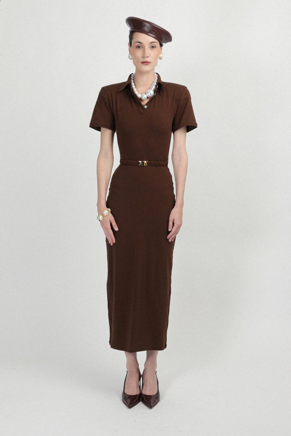 Rowen Rose Short Sleeves Jersey Polo Dress