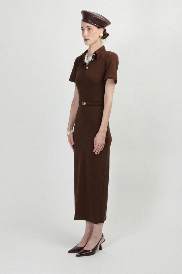 Rowen Rose Short Sleeves Jersey Polo Dress