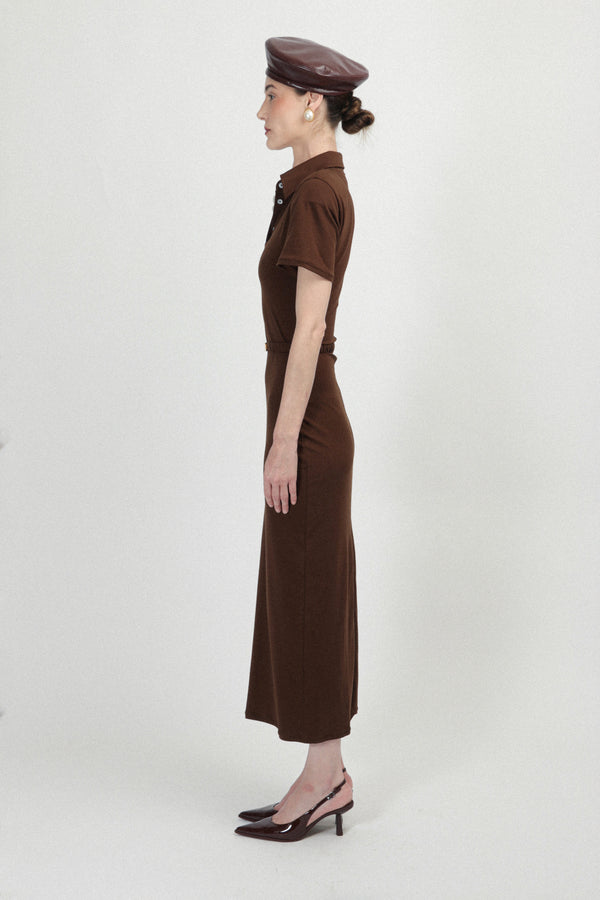 Rowen Rose Short Sleeves Jersey Polo Dress