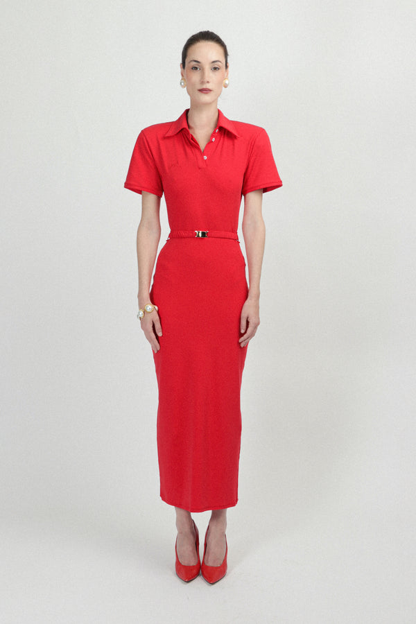 rowen rose Short Sleeves Jersey Polo Dress