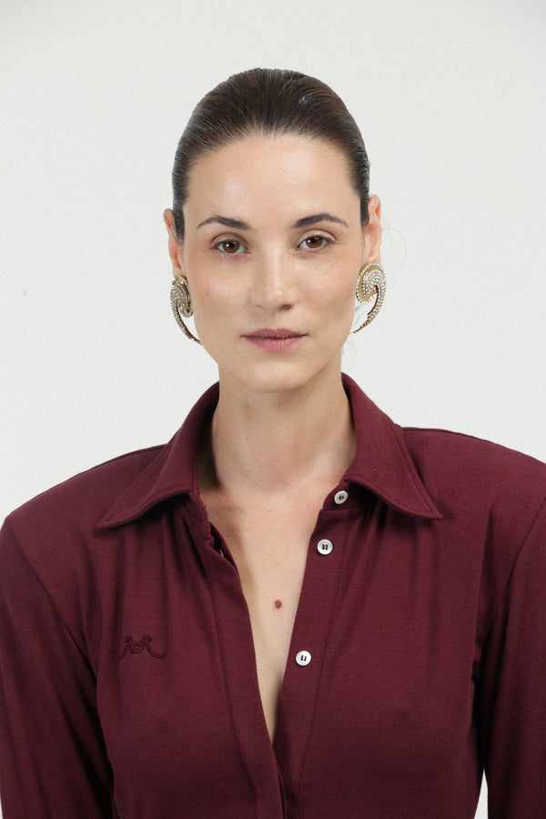 Rowen Rose Spiral Strass Earrings