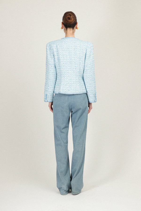 Rowen Rose Tweed Jacket With Fake Pockets