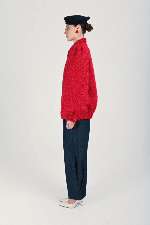 Rowen Rose Tweed Oversized Puffy Bomber