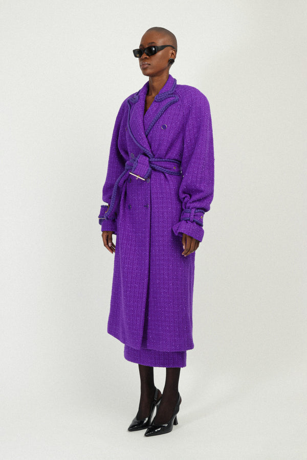 Rowen Rose Tweed Signature Trenchcoat