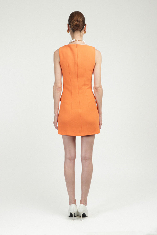 Rowen Rose Wool Mini Dress With Pockets