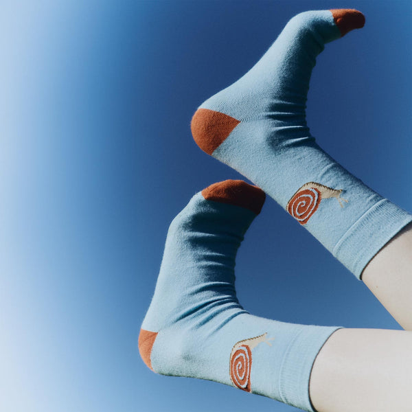 Rowing Blazers La Veste Cotton Snail Socks Blue And Orange