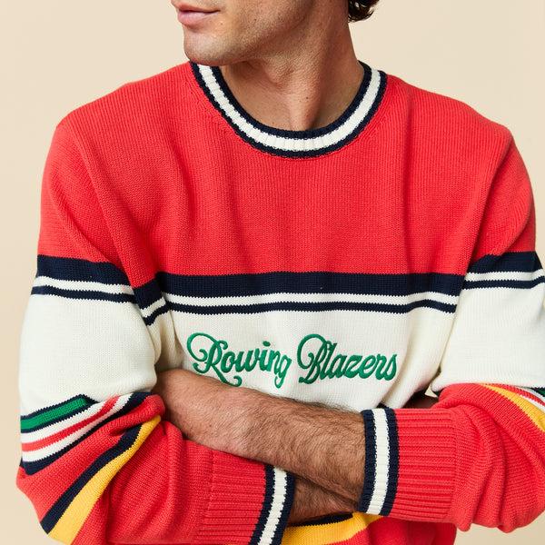 Rowing Blazers Men's Autumn Striped Cotton Sweater Red
