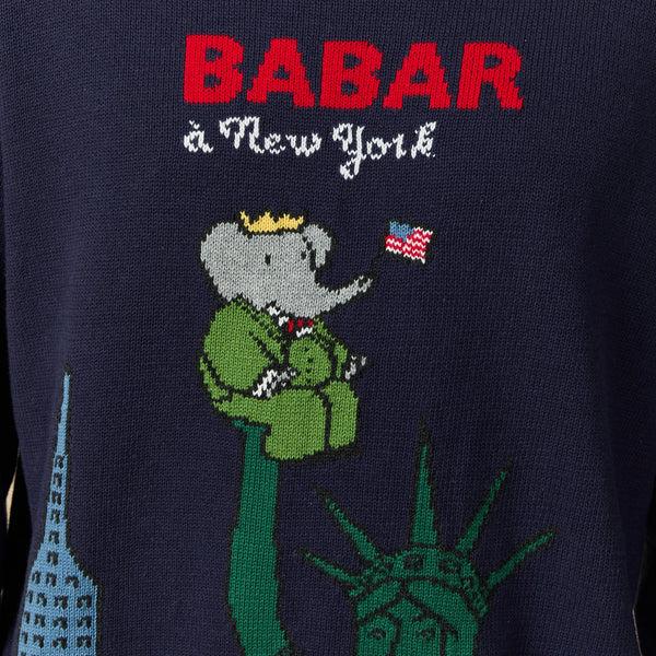 Rowing Blazers Men's Babar In New York Cotton Sweater Navy