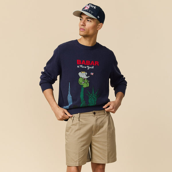 Rowing Blazers Men's Babar In New York Cotton Sweater Navy