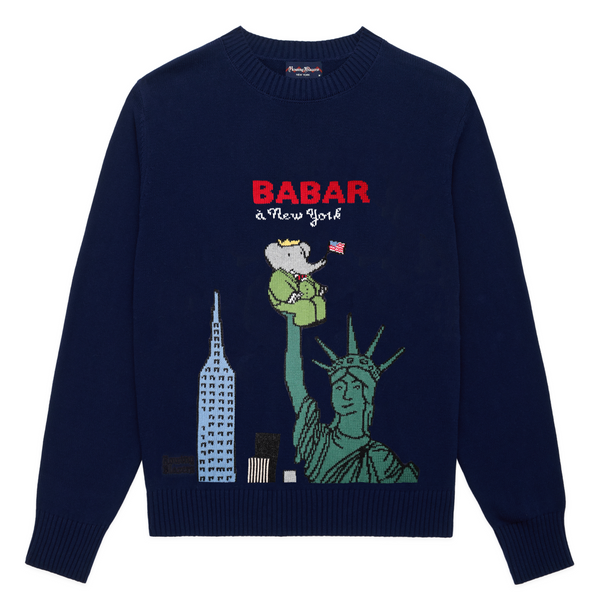 rowing blazers Men's Babar in New York Cotton Sweater Navy