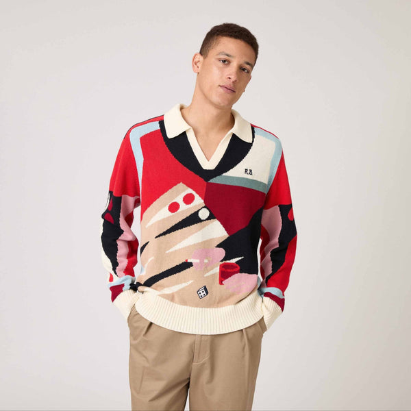 Rowing Blazers Men's Backgammon Sweater Red Brown Multicolor