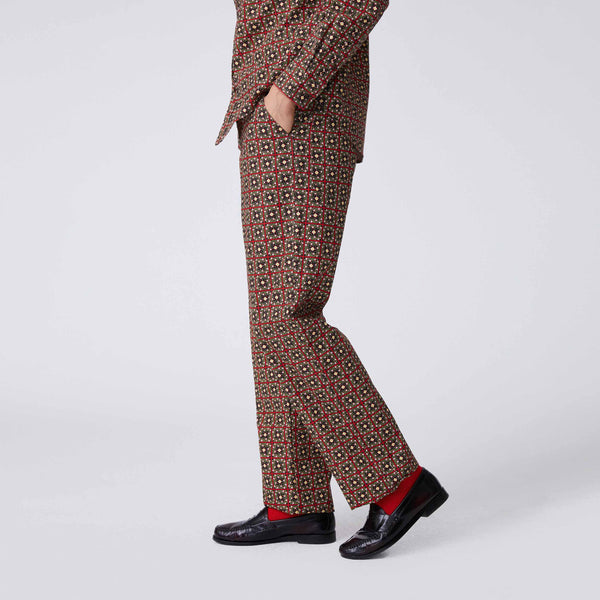 Rowing Blazers Men's Canvas Printed Workwear Pant Geo Floral