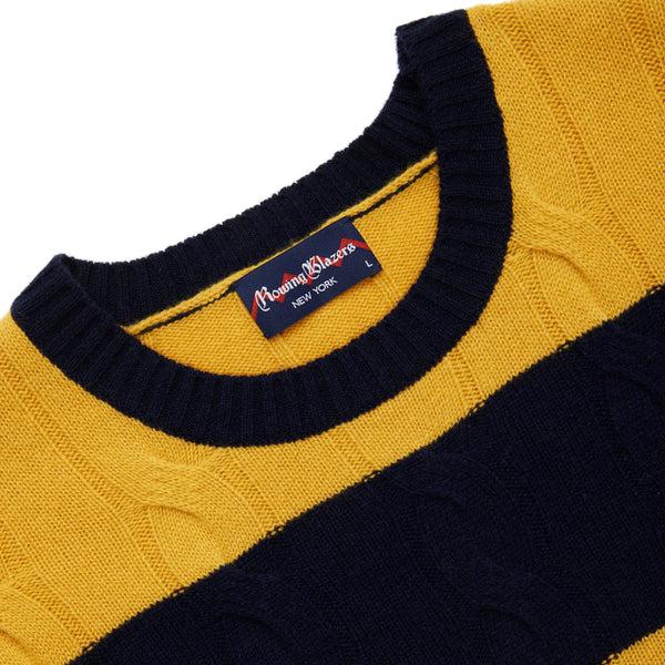 Rowing Blazers Men's Cashmere Block Stripe Sweater Gold/Navy