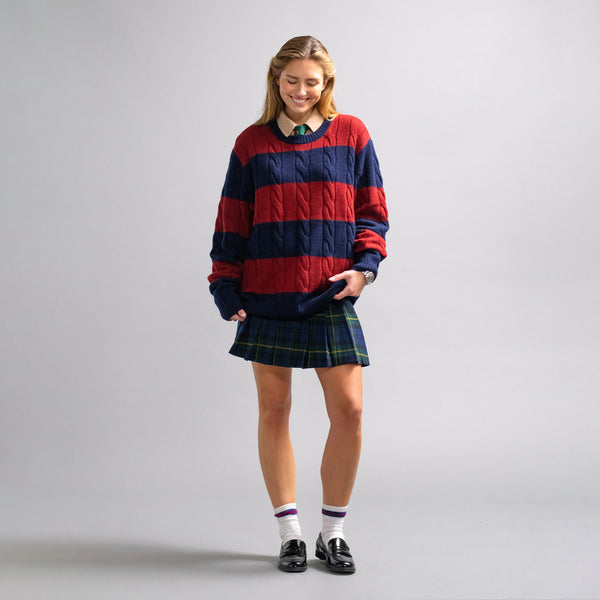 Rowing Blazers Men's Cashmere Block Stripe Sweater Navy/Burgundy