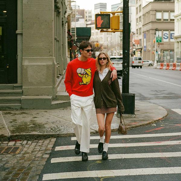 Rowing Blazers Men's Cashmere Cableknit Cardigan Brown Heather