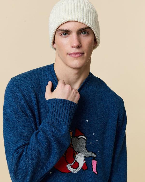 Rowing Blazers Men's Cashmere Christmas Babar Sweater Blue