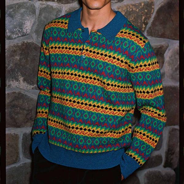 Rowing Blazers Men's Cashmere Fairisle Sweater Polo Après-Ski