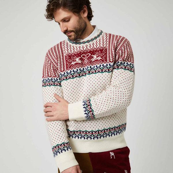 Rowing Blazers Men's Cashmere Nordic Fairisle Sweater Cream