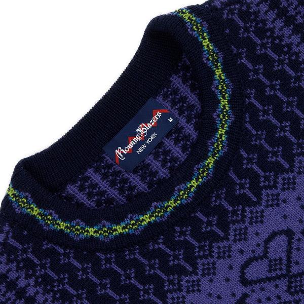 Rowing Blazers Men's Cashmere Nordic Fairisle Sweater Navy