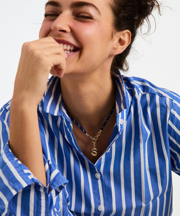 Rowing Blazers Men's Cashmere Quarter Zip Ottoman Rib Sweater Navy