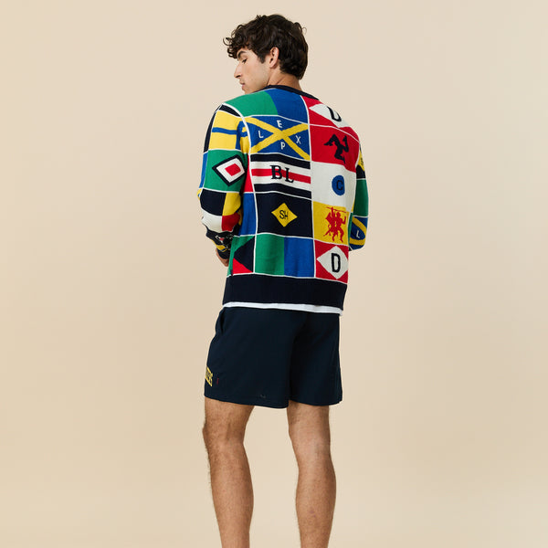 Rowing Blazers Men's Cashmere Sailing Flag Sweater Multicolor
