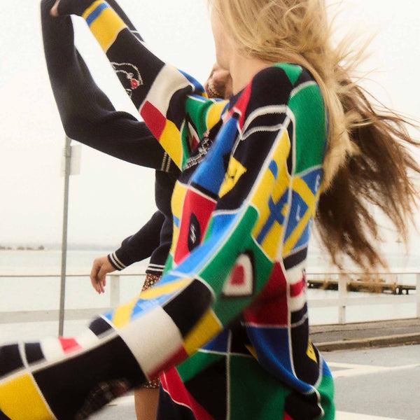 Rowing Blazers Men's Cashmere Sailing Flag Sweater Multicolor