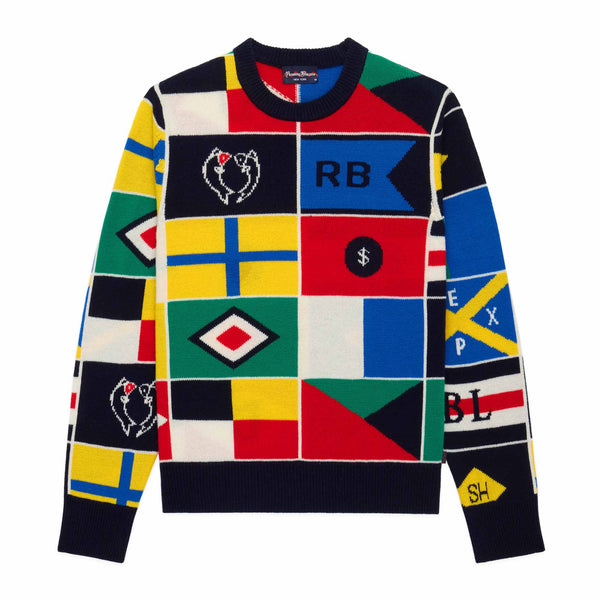 rowing blazers Men's Cashmere Sailing Flag Sweater Multicolor
