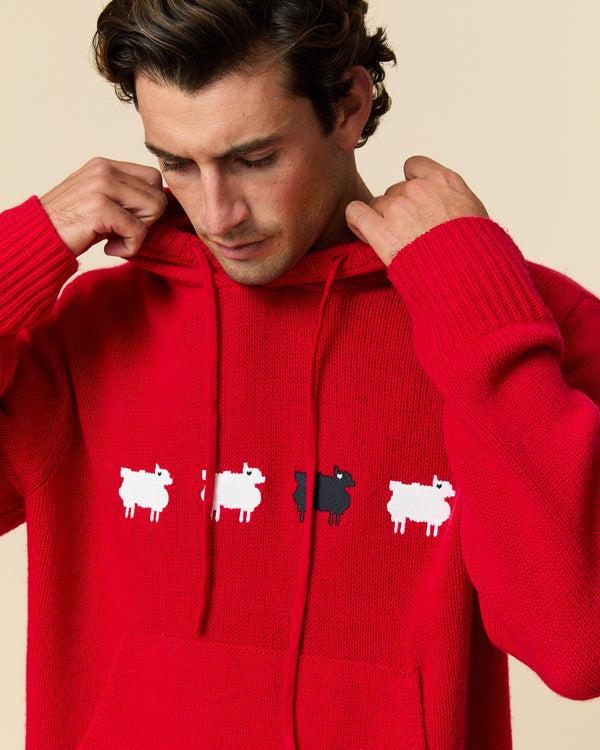 Rowing Blazers Men's Cashmere Sheep Sweater Hoodie Diana Red